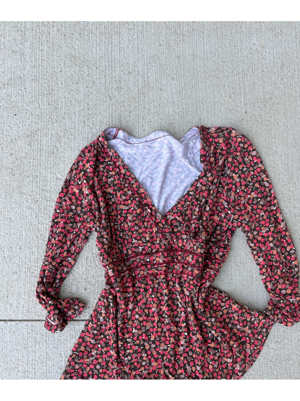 Red and Brown Babydoll Top